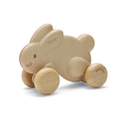 PlanToys Push Along Bunny - White PlanToys Push Along Bunny - White