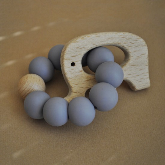 Teether with wood | Elephant