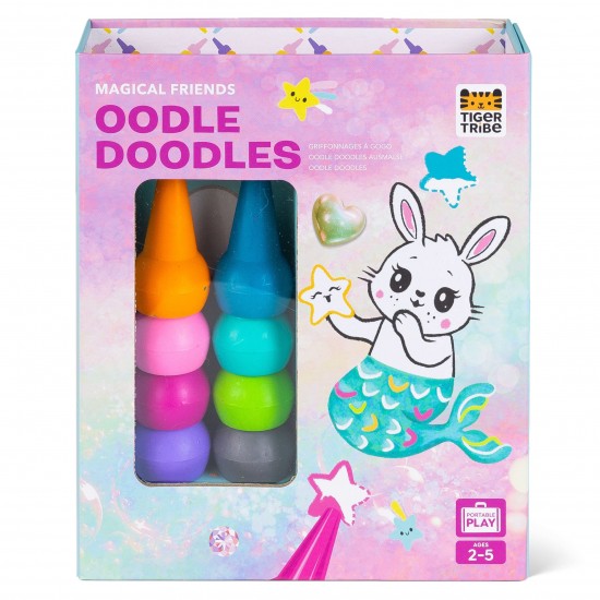 Tiger Tribe Set Wax Crayons and Activity Book Oodle Doodles Magical Friends 12m+